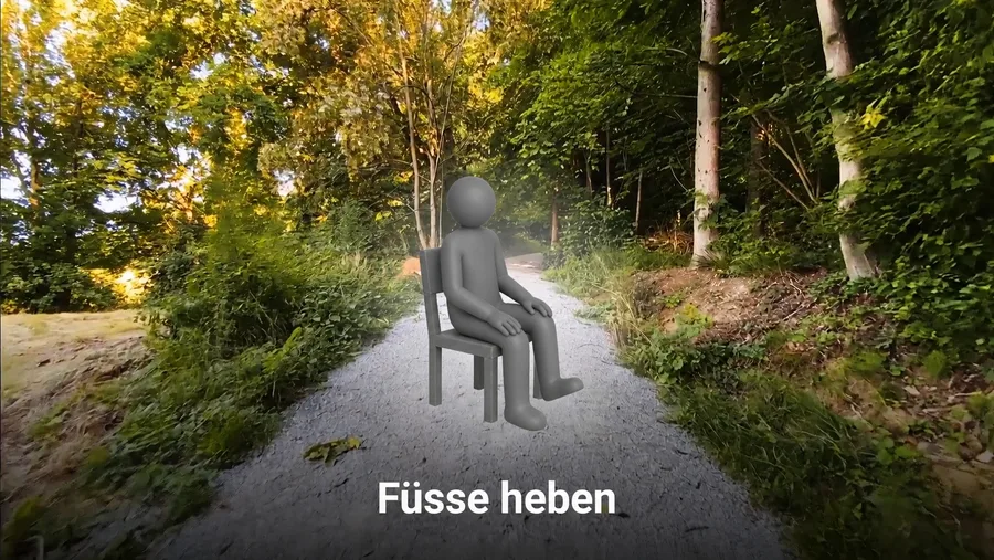 Beinbewegung vor dem Lumova-Bildschirm