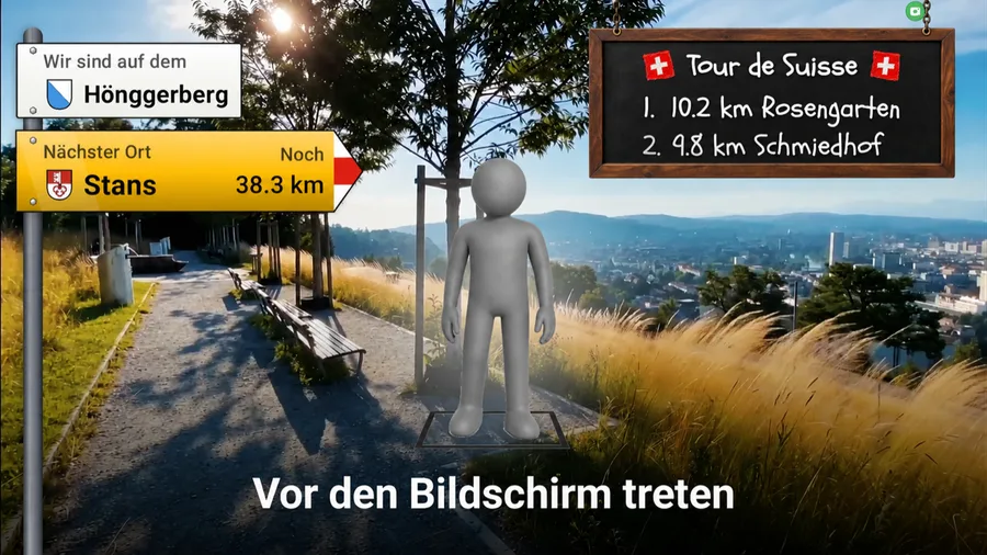 Tour-de-Suisse-Rangliste auf dem Lumova-Bildschirm